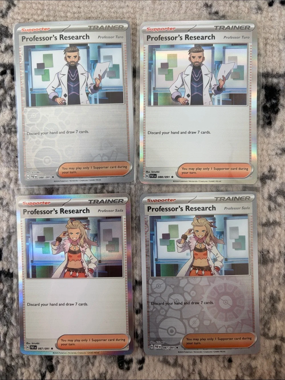 Pokémon Professor's Research Reverse Holo & Holo Trainer Lot 4 Cards | ✨5/$25✨